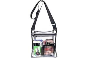 HULISEN Clear Crossbody Purse Bag, Stadium Approved, with Extra Inside Pocket