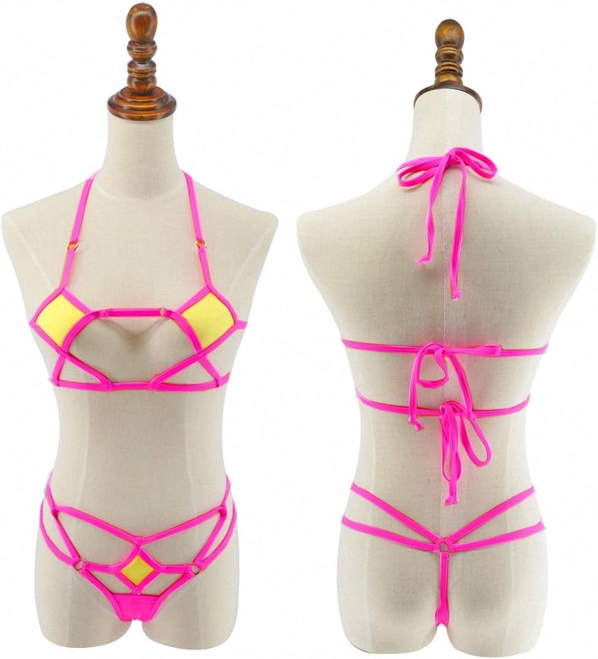 Tinpia Womens Sexy Mini Micro Bikini Set Beach Wild Swimming Lingeries Costumes Sex Teeny Swimwear Female Extreme Women G-String Swimsuit