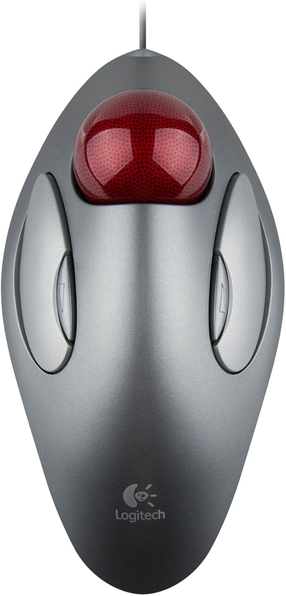 Logitech Trackman Marble Mouse, FourButton, Programmable, Dark Gray