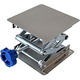 4"x4" Stainless Steel Lab Jack Mini Scissor Lift 6.6lbs Load Capacity | Laboratory Double Scissor Lift Table Expandable Lift Height Range 43mm-150mm for Laboratory Tool