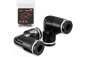 TRILINK 1/4" OD Push to Connect Fittings – Air Line Elbow Connectors, Quick Connect Pneumatic Fittings, Push Lock Air Hose Fi