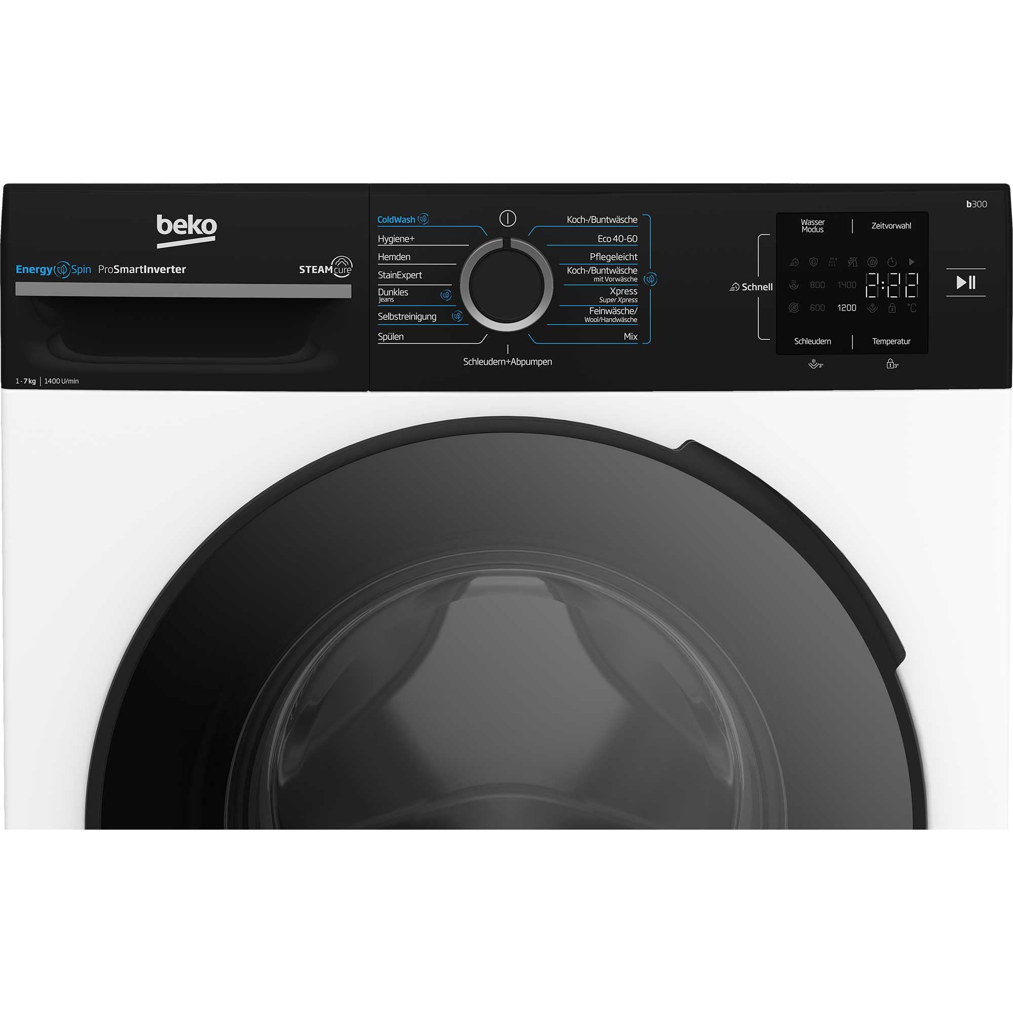 Beko BM3WFU3741R Waschvollautomat, Waschmaschine, 7 kg, EnergySpin, Schleuderwahl 1400 U/min, SteamCure Dampffunktion, allergikergeeignet, AquaWave Schontrommel, Weiß 8