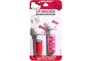 Lip Smacker Lippy Pals Swirls, Sanrio Hello Kitty, Flavored Moisturizing & Smoothing Soft Shine Lip Balm, Hydrating & Protecting Fun Tasty Glossy Finish, Cruelty-Free & Vegan - Cheerful Cherry, Kiwi