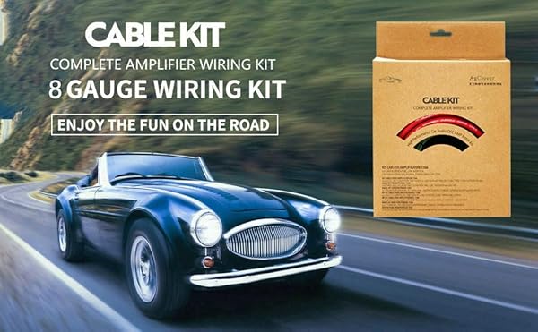 8 GAUGE CCA AMPLIFIER WIRING KIT 800W POWER HANDLING COMPLETE AMP INSTALLATION KIT FOR HIGH-PERFORMANCE CAR AUDIO SYSTEMS, DELIVERS CLEAN POWER TO SUBWOOFERS, SPEAKERS & HEAD UNITS AGAK8