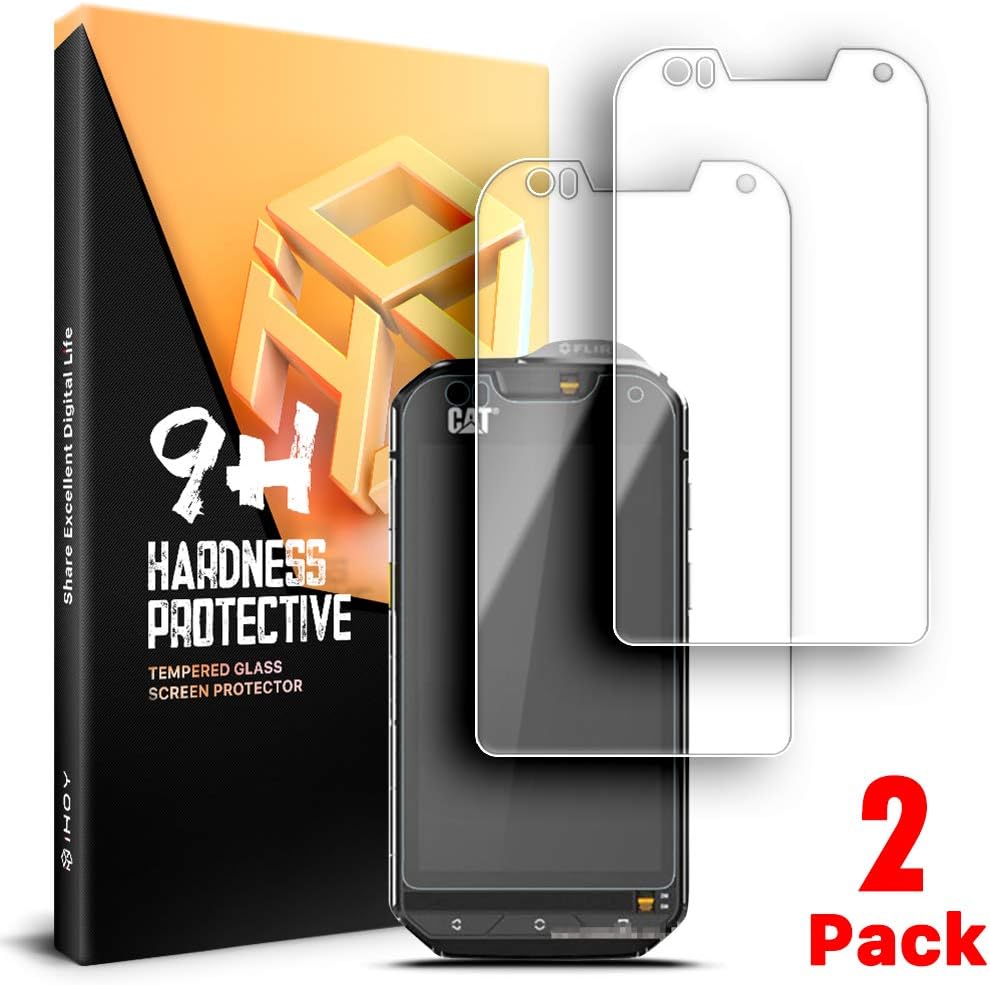 iHOY [2 Pack] CAT S60 Screen Protector, Premium Crystal Tempered Glass Bubble Free Anti Scratch Protective Film HD Clear 3D Touch Screen Protector Glass for CAT S60