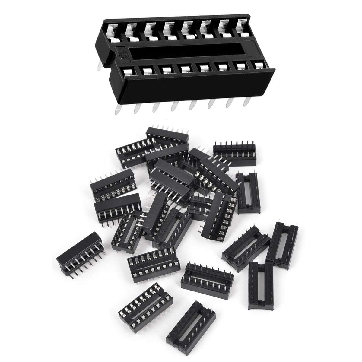 Youmile 50PACK DIP IC Sockets 16 Pin DIP-8 2.54MM IC Sockets Adapter Solder Type Socket