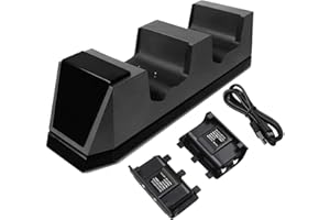 CICMOD Controller Charger Rechargeable Battery Pack for Xbox One, 2pcs Batteries, Black