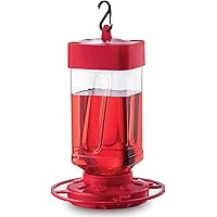 Hummingbird Feeders for Outdoors 32 oz First Nature Bee Proof Hummingbird Feeder - Circular Perch with 8 Feeding Ports…
