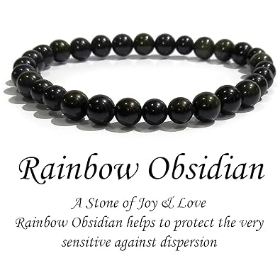 Buy Reiki Crystal Products Rainbow Obsidian Bracelet 6 Mm Round