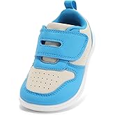 STQ KIDS Toddler Wide Toe Box Barefoot Shoes Boys Girls Sneakers Zero Drop Kid Tennis Running Shoes Lightweight Non-Slip Comfortable Leather First Walking Shoe Outdoor Activities School