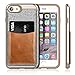 iPhone 7 Case，iVAPO iPhone 7 Cover [Poker Series] Genuine Leather Pocket iPhone Cases for iPhone 7 [Brown] 4.7inch Phone Case