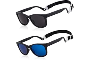 MAXJULI Baby Infant Sunglasses Safe, Soft, With Adjustable Strap 0-24 Months BPA Free 7002