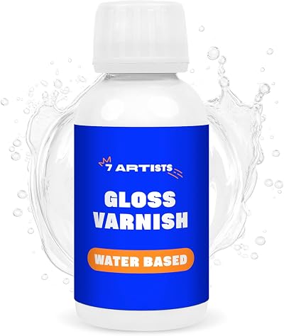 7 Artists Acrylic Varnish Gloss 120ml - Fast Drying Clear Sealant for Painting