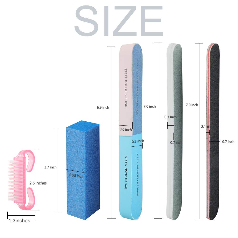 Professional Nail File and Buffers Tool Set - for Natural, Gel & Acrylic Nails - Nail Care Buffer Block Polisher Tool, Washable Double Sided Kit (28 pcs) : Beauty