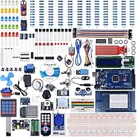 UNIROI for Arduino Mega2560 Kit with Tutorials, Complete Starter Kit with 5V Relay Module, Resistance Card, DC Motor, Motion Detector and More (242 Items) UA003