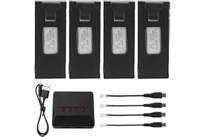 MOONZON 4PCS 3.7V 1800mAh Li-po Battery with 4-in-1 Charger for E88 E88PRO E88MAX E525 E99 E99PRO P1 P5PRO K3 S1 P8 RC Drone Spare Battery RC Quadcopter