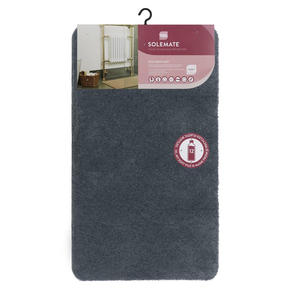 SOLEMATE Eco-Bath Mat, 60x100cm, Dark Grey