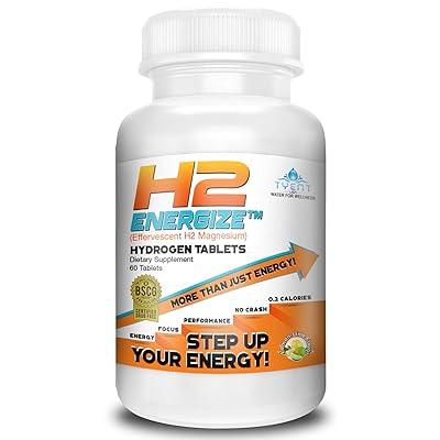 Alla nya tyent H2 Energize vätgas tabletter - Molekylärt vätgasvattentillskott - Kraftfull antioxidant - Ökad energi och fokus - Bättre prestanda - snabbare träning - 60 tabletter