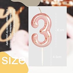Hongplus Pink Gold Number 9 Candles, 9 Birthday
