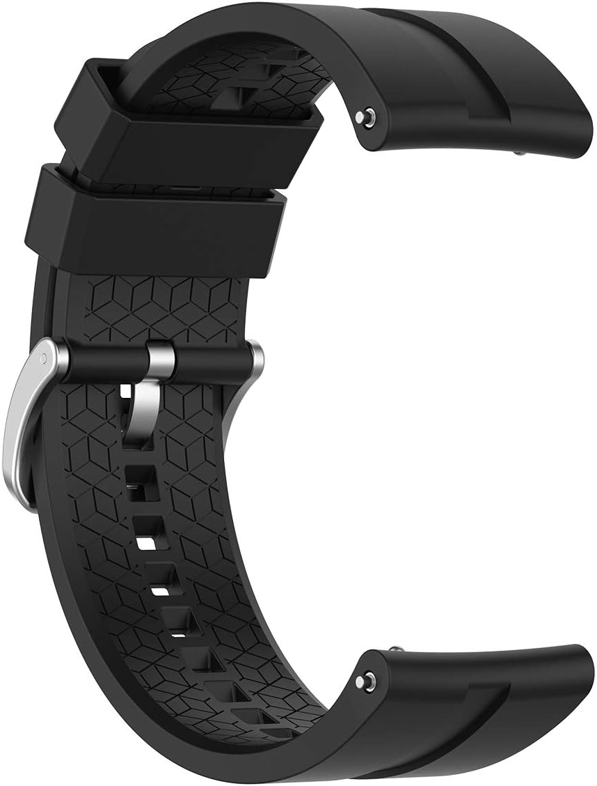 Kework Huawei Watch GT Elegant Replacement Bands, 20mm Silicone Smart Watch Bands with Mental Clasp for 42mm Huawei Watch GT Elegant (Black)