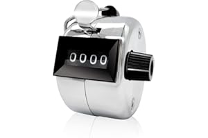 CIXLOGIC Mechanical Clicker Counter for Counting Without Battery, Sturdy Solid Metal 4 Digit Hand Tally Counter for Golf Cour