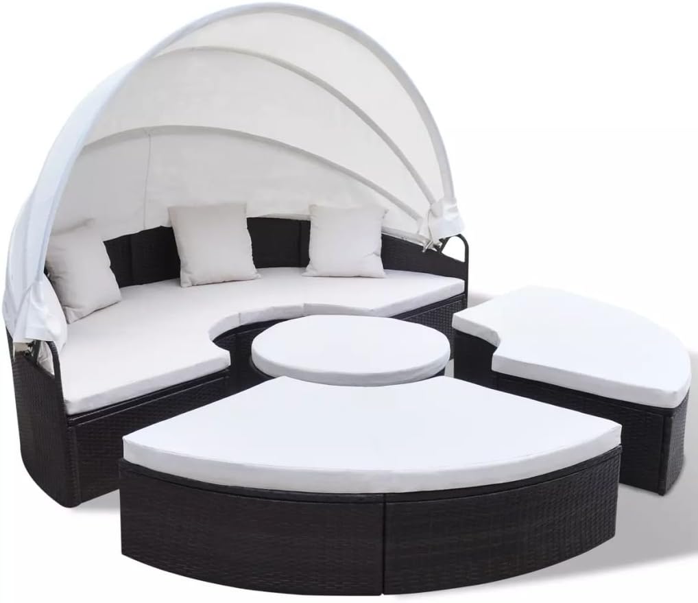 Outsunny Mobili Da Giardino In Rattan PE Con Divano Angolare E Pouf Con Cuscini Telaio Set Da 18 Pezzi Marrone