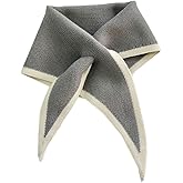 Caissip Knitted Triangle Scarf for Women Y2K Fashion Neckerchief Decoration Shawl Wraps Cape Soft Warm Scarves Neck Warmer