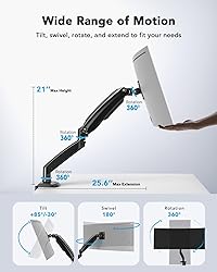 HUANUO Single Monitor Arm Holds 26.48