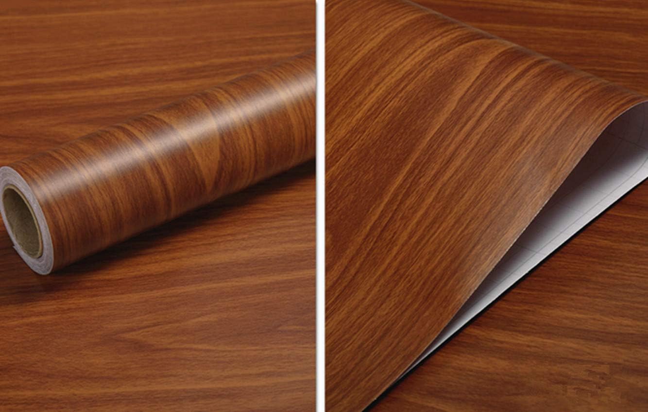 WDragon Self-adhesive Decorative Paper Brown Wood Grain Counter Paper Furniture Cabinets Wardrobe Shelf Liner Wallpaper,40cm X 250cm - Image 3