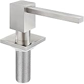 All Brass Built in Soap Dispenser for Kitchen Brushed Nickel Deck Mounted Sink soapdispenser with 17OZ Above The Counter Refillable PET Bottle Brass Pump Head Dish Soap Dispenser