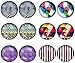 LilMents 6 Pairs of Mixed Pattern Impression Designs Round Stainless Steel Stud Earrings