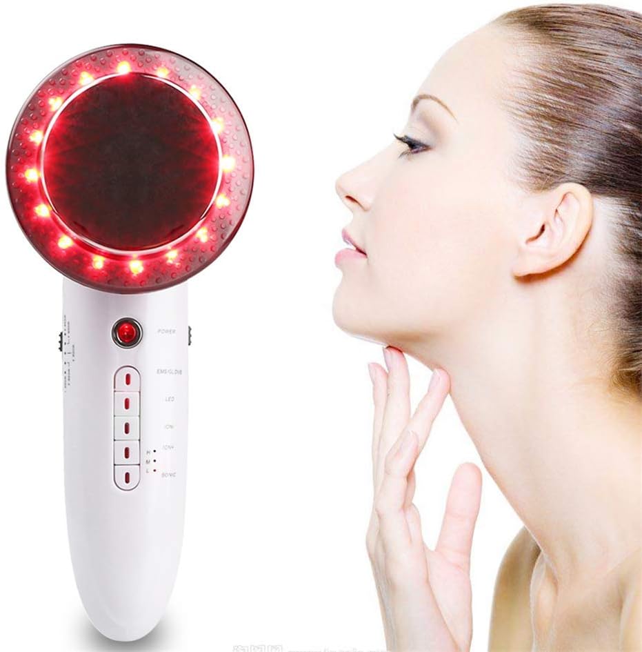 Facial Cellulite Massage 6 in 1 EMS LED Galvanic Ion Facial Beauty Machine Tens Acupuncture Therapy Anti Slimming Body Care
