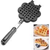 Tomotato Stovetop Heart-Shaped Waffle Maker, Aluminum Waffle Iron | Non Stick Waffle Pan for Outdoor Camping, RV Travel, Picnic, Home, Kitchen, Restaurant Use