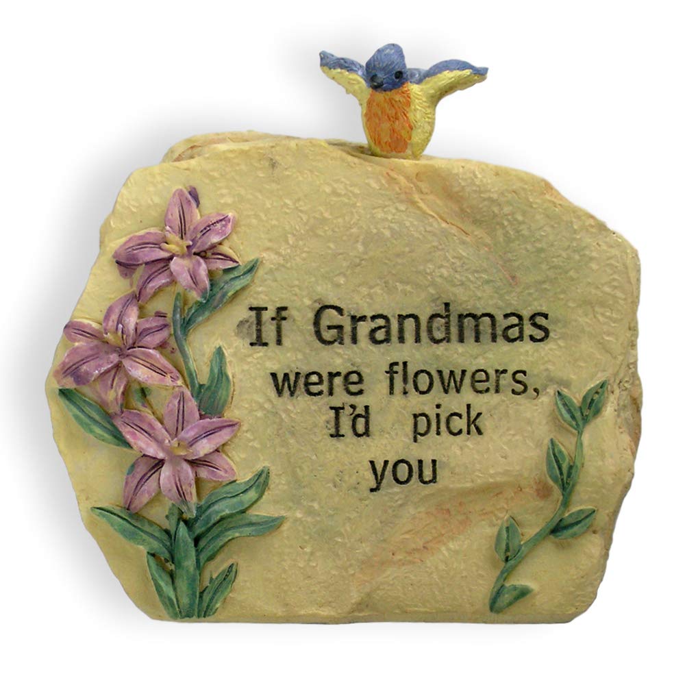 BANBERRY DESIGNS Unique Gift for Grandma Message Stone 3 1/2" H - If Grandmas were Flowers, I'd Pick You Engraved on Front - Gift for Grandma - New Grandmother - Grandma-to-be - Nana