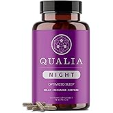 Qualia Life Sciences Qualia Night Sleep Aid | Non-Habit Forming | Science-Backed Supplement for Deep Refreshing Sleep | Melatonin-Free, Vegan, Non-GMO, Gluten-Free 80 Count | (1 Month Supply)