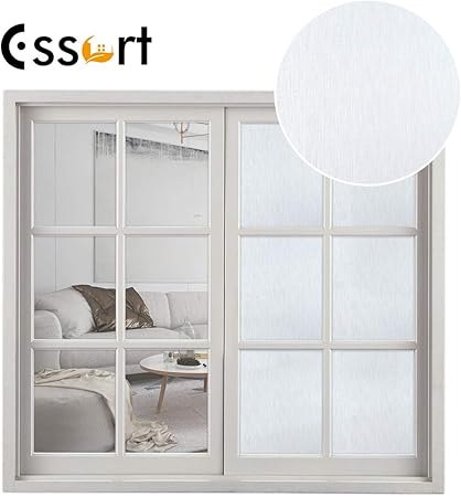 Essort Pelicula De Ventana Privacidad Diseno De Textura De Metal Cepillado Estatica Vinilo Cristal Ventana Para Hogar Oficina Plata 45x200cm Amazon Es Hogar