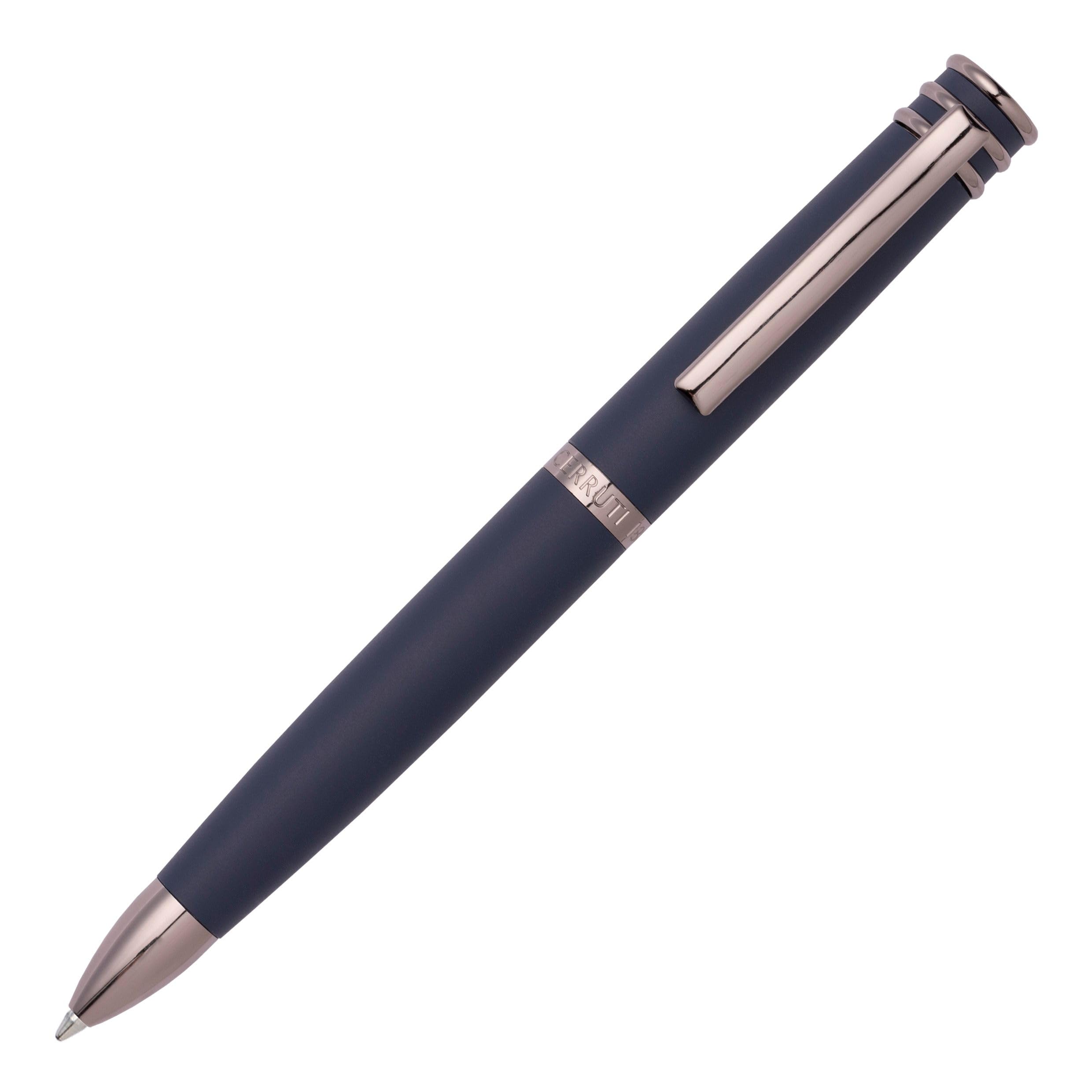 Cerruti 1881 Austin NSR2874N Brass Ballpoint Pen Navy Gun Length 14cm