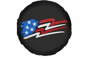 HEALiNK Spare Tire Cover,PVC Leather Waterproof Dust-Proof American Flag Rv Wheel Covers for Jeep Liberty Wrangler SUV Camper Travel Trailer Accessories (16 inch for Tire Φ 29"-31")