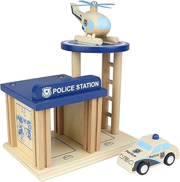 wooden police station toy