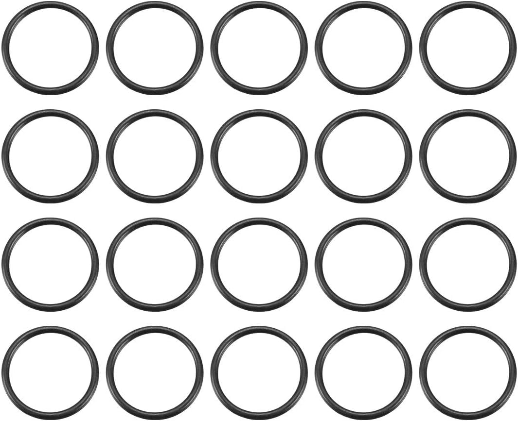 TOP-VIGOR 20Pcs Nitrile Rubber O-Rings, 21mm OD 17mm ID 2mm Width Metric Sealing Gasket, Rubber Washers O Rings Spacers for Faucet Plumbing Automotive Repair, Black