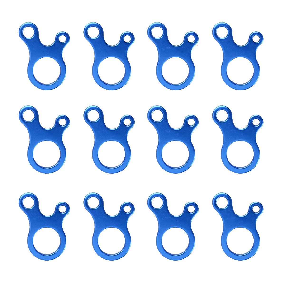 Azarxis Aluminum Guyline Tensioner Guy Rope Adjuster Wind Cord Buckle 12 Pack Lightweight for Camping Hiking Backpacking Picnic Outdoor Tent Accessory (Snail Shape (Blue) - 12 Pack)