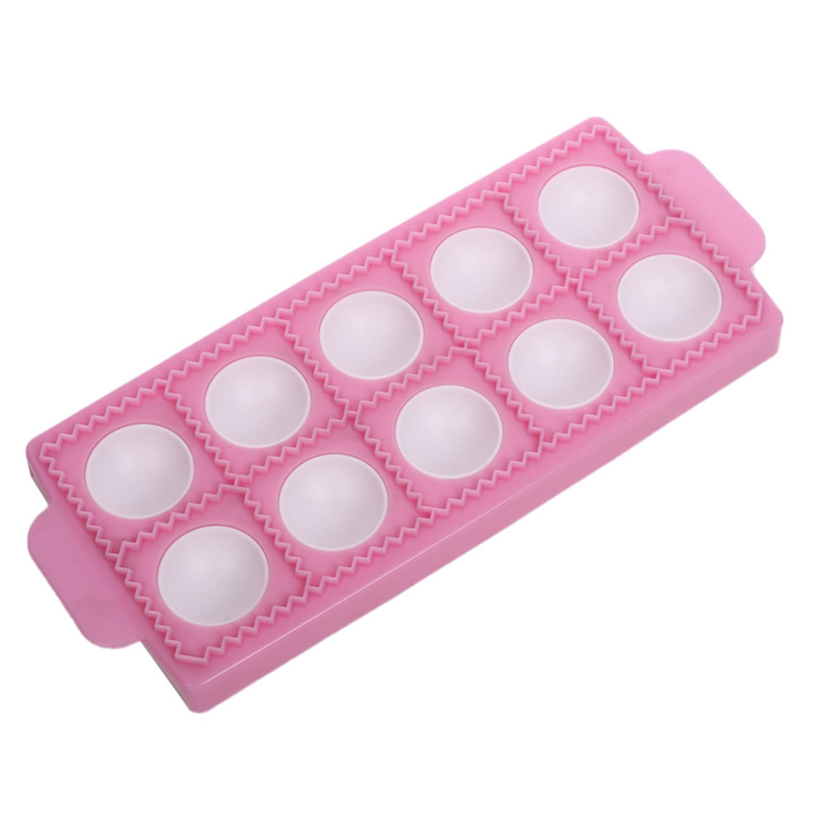 BringLucky One Piece Professional Dumpling Pastry Maker Mold, Manual Ravioli Maker, Pink, Plastic, 10 Molds