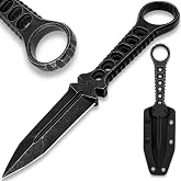 M48 Tanker Combat Dagger | 4 1/4" Double-Edged 3Cr13 Stainless Steel Blade | Stonewashed Finish | Open-Ring Pommel | Kydex Sheath with Metal Belt Clip | 9 1/2" Overall Length