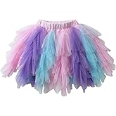 DXTON Girls Rainbow Flower Tulle Skirt Toddler Tutu Girls Clothes