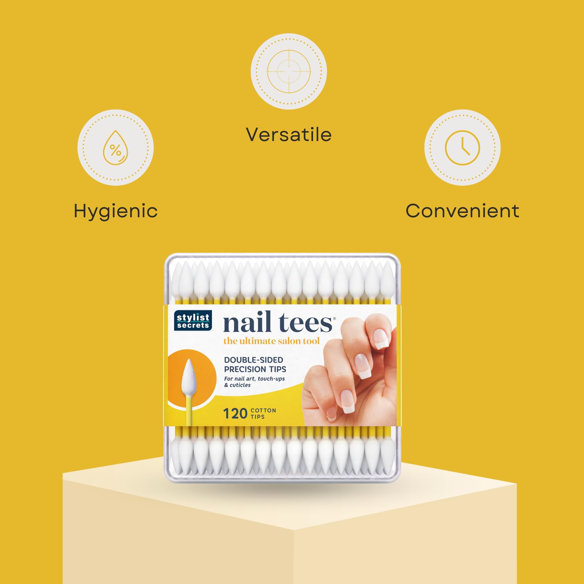 Fran Wilson NAIL TEES COTTON TIPS 120 Count (2 PACK) - The Ultimate Nail Tool, Multi-Purpose Double-sided Swabs with Pointed Ends for Precise Touch-ups and the Perfect At-Home Manicure & Pedicure