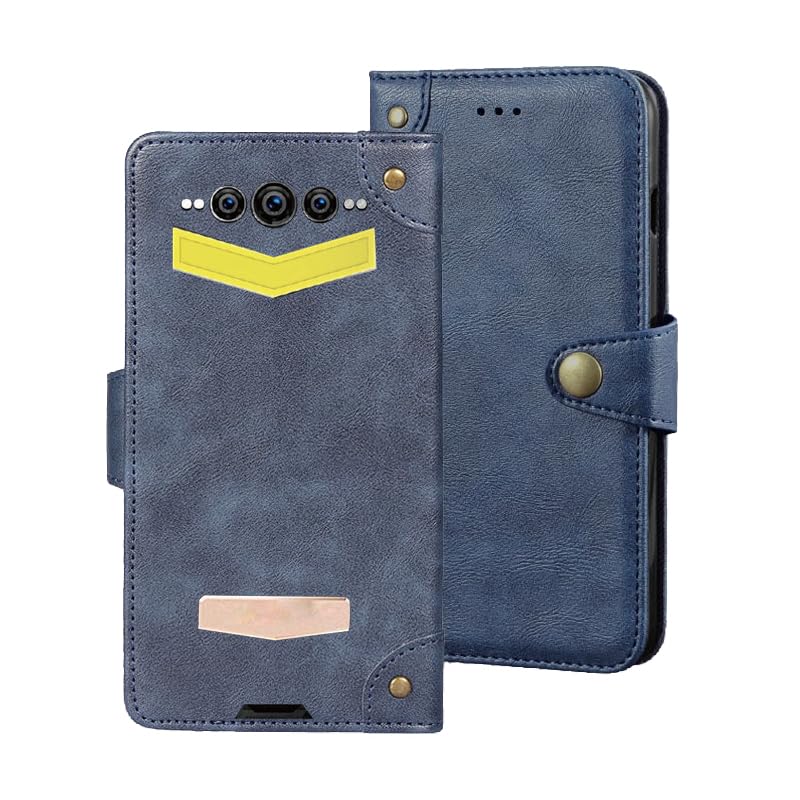 Auotu PU Leather with camera lens protection Wallet Pouch Flip Case Cover With Stand Card Slot Design For Doogee S100 Pro Smartphone (Blue)