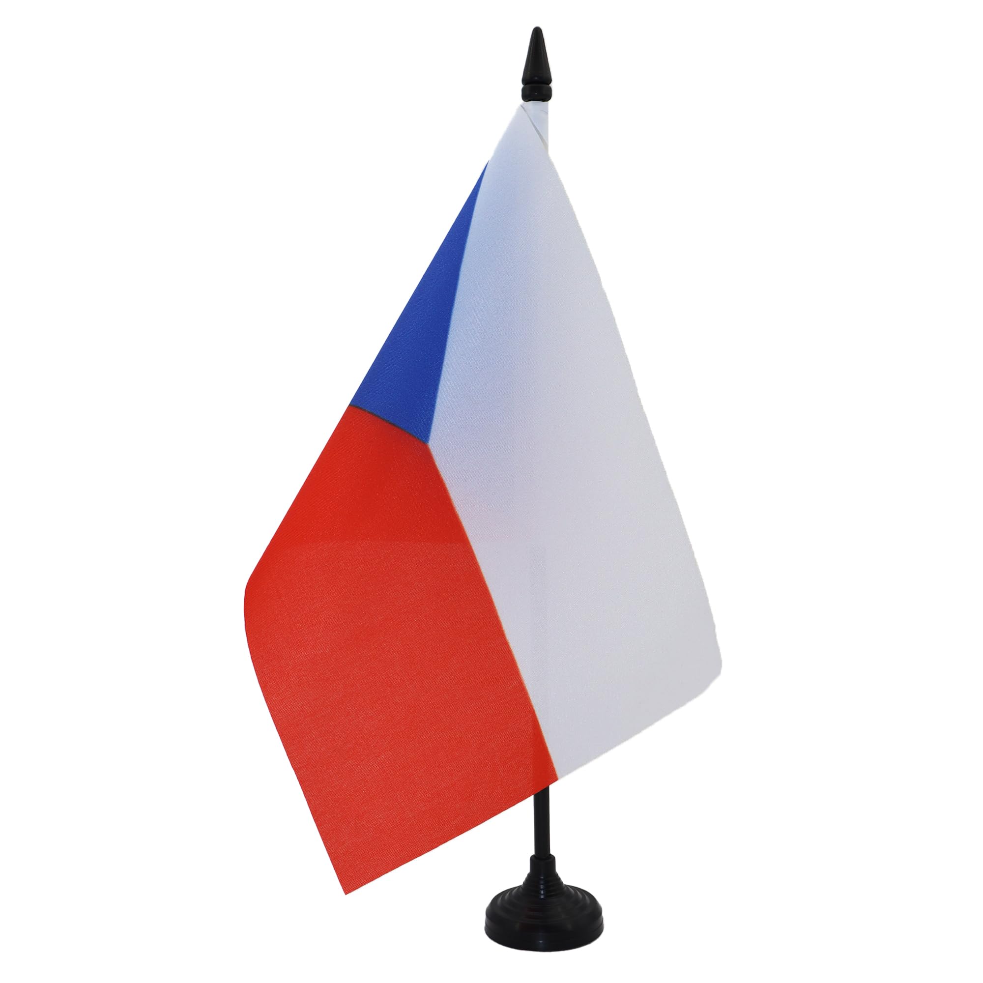 AZ FLAG Czech Republic Table Flag 5'' x 8'' - Czech Office Decoration 100% Polyester 21 x 14 cm - Mini Desk Flag with Pole and Black Plastic Base