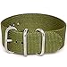 Da Luca Ballistic Nylon Military 1 Piece Watch Strap - Olive (Matte Buckle) : 22mm
