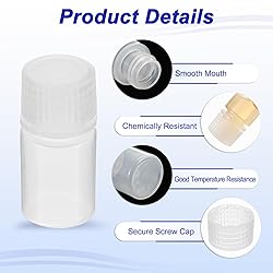 PATIKIL 12Pcs 10ml Reagent Bottles, PP Wide Mouth