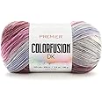 Premier Yarns Colorfusion DK Weight Yarn, Acrylic Yarn with Colorful Self-Striping Hues, Machine-Washable, Berries and Cream, 3.5 oz, 325 Yards